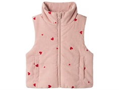 Name It vest pale mauve with heart embroidery